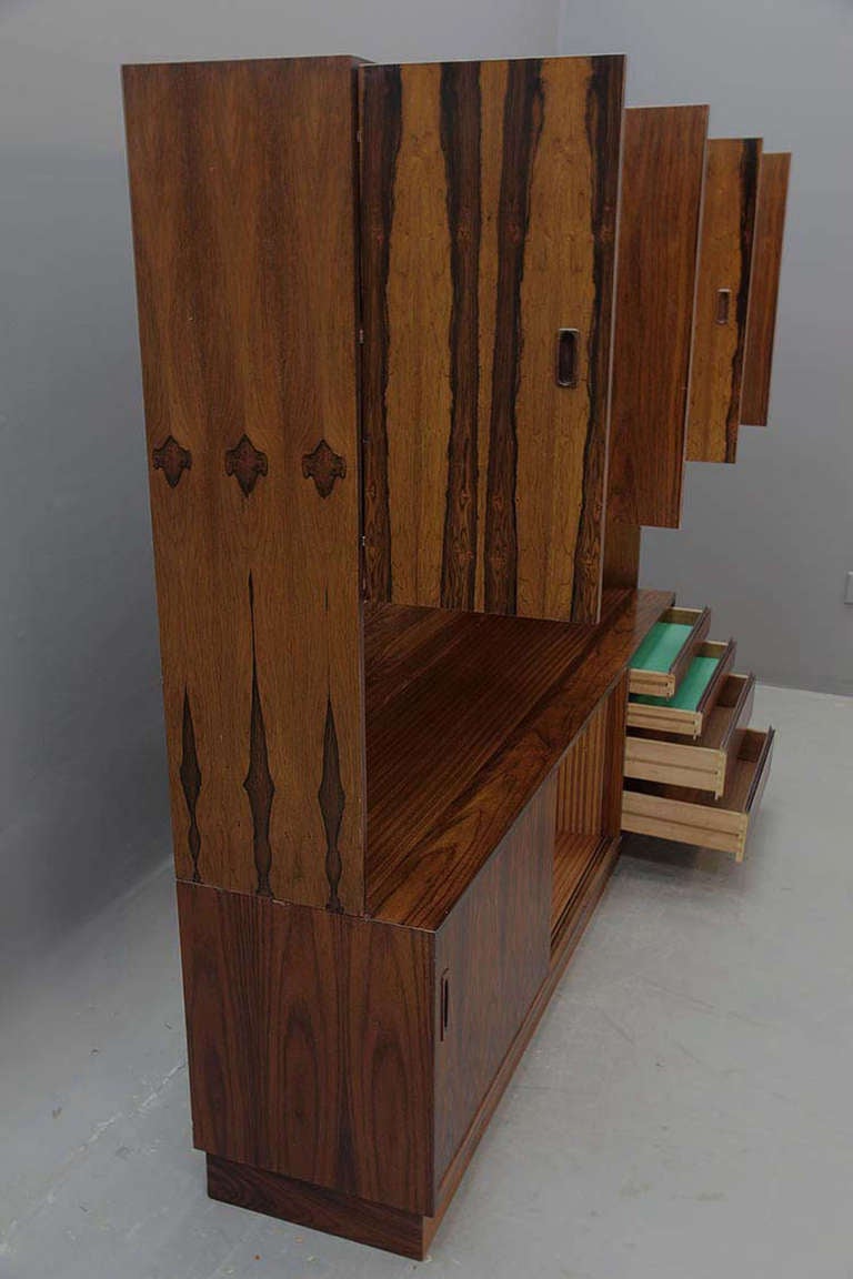 Danish Modern Rosewood 6ft Wall Unit