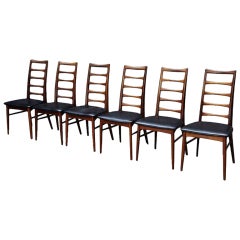 Six Danish Modern Neils Koefoed Lis Teak Dining Chairs