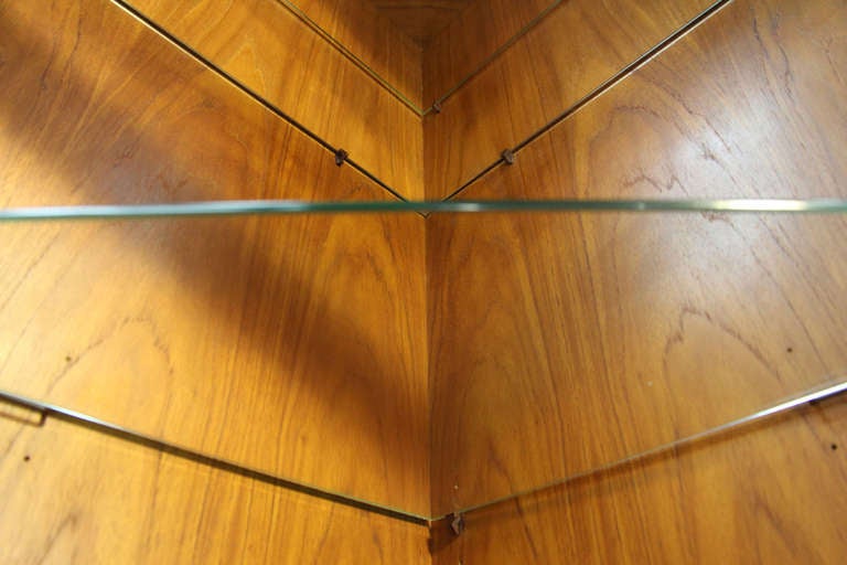 Ib Kofod Larsen Danish Modern Teak Corner Curio Cabinet 3