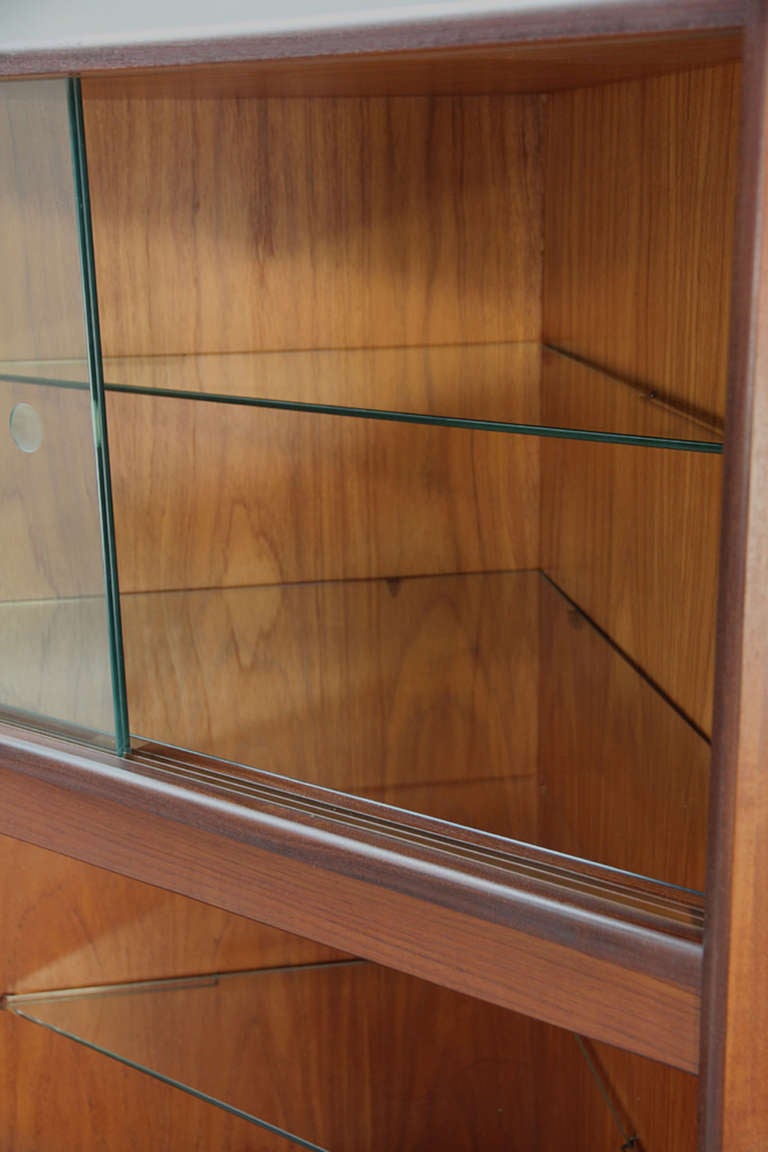 Mid-20th Century Ib Kofod Larsen Danish Modern Teak Corner Curio Cabinet