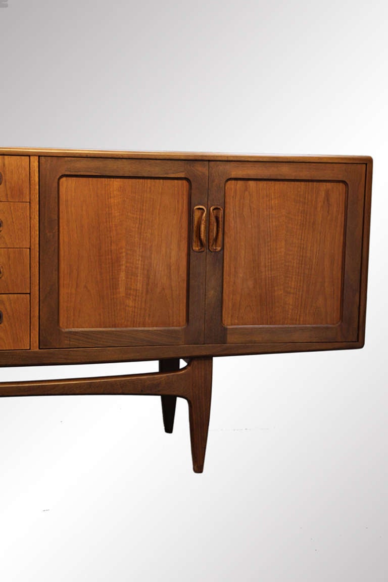 Scandinavian Modern Ib Kofod Larsen Danish Modern Teak Sideboard Buffet Credenza 7ft For Sale