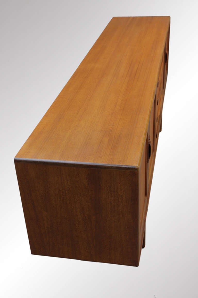 Mid-20th Century Ib Kofod Larsen Danish Modern Teak Sideboard Buffet Credenza 7ft For Sale