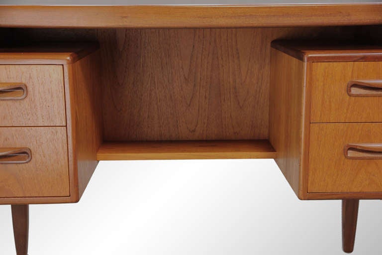 Ib Kofod Larsen Danish Modern Teak Desk Vanity Floating Top For Sale 2