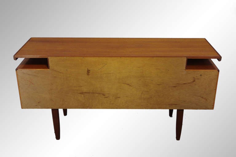 Ib Kofod Larsen Danish Modern Teak Desk Vanity Floating Top For Sale 4