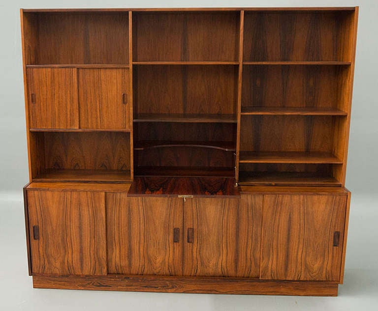 Late 20th Century Westergaards Danish Modern Rosewood Wall Unit 6ft For Sale