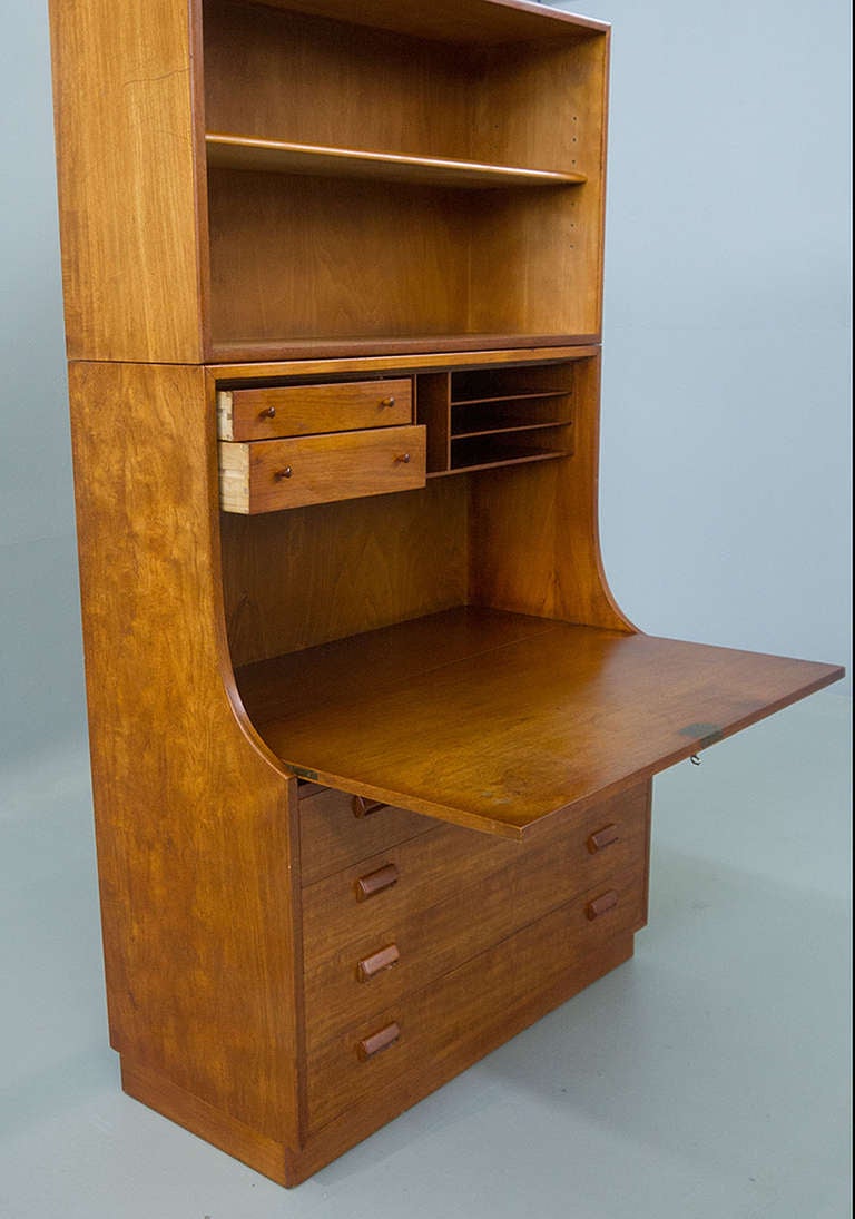 Mid-20th Century Borge Mogensen Danish Modern Teak Secretary Desk Bookcase For Sale