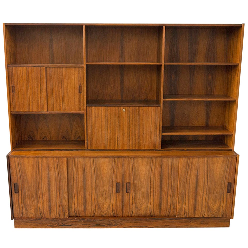 Westergaards Danish Modern Rosewood Wall Unit 6ft For Sale