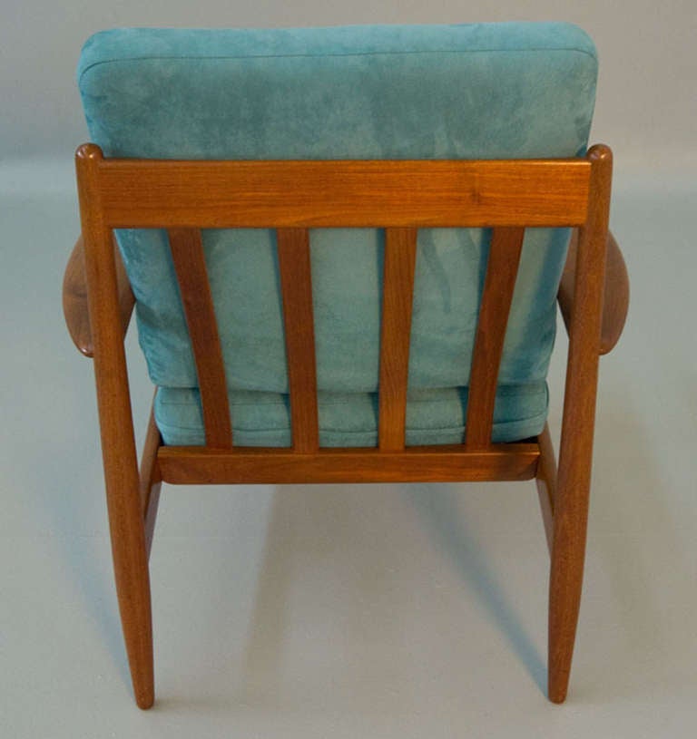 Grete Jalk Danish Modern Teak Easy Arm Chair Model 118 In Excellent Condition For Sale In Fairfield, ME