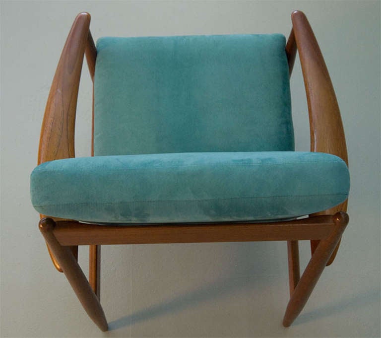 Grete Jalk Danish Modern Teak Easy Arm Chair Model 118 For Sale 2