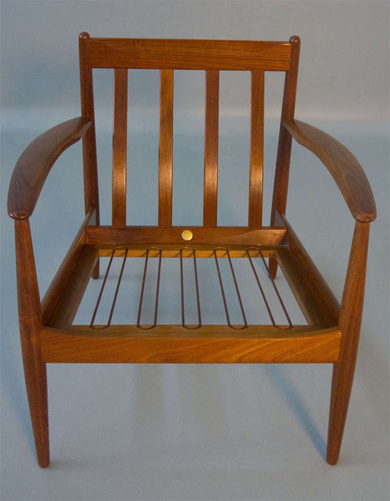 Grete Jalk Danish Modern Teak Easy Arm Chair Model 118 For Sale 3