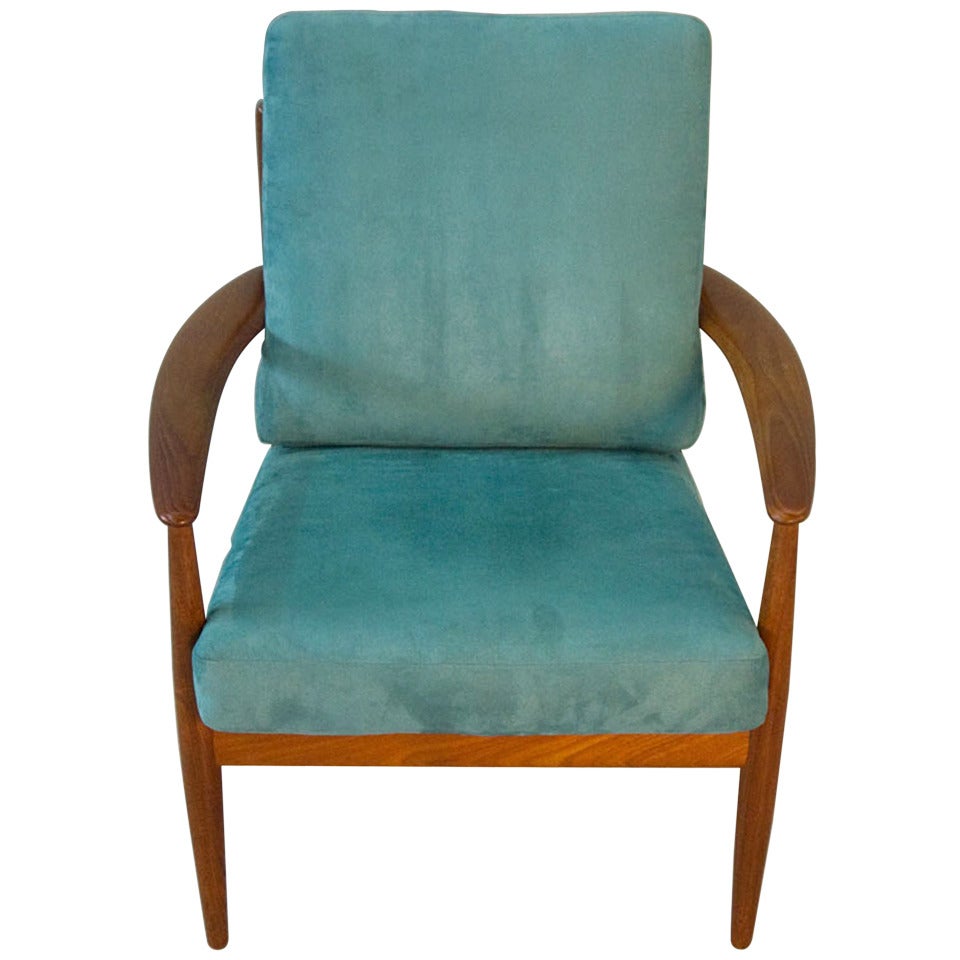 Grete Jalk Danish Modern Teak Easy Arm Chair Model 118 For Sale