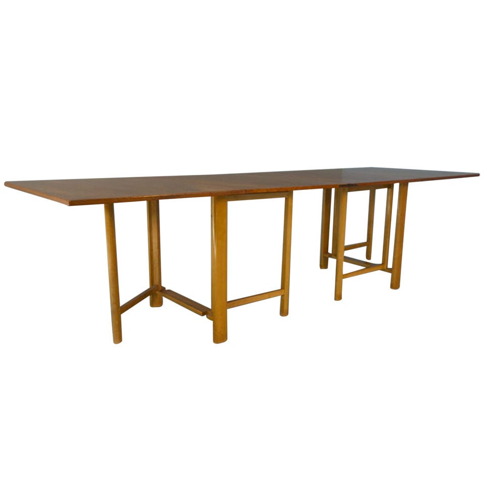 Bruno Mathsson Maria Teak Expanding 9ft Space Saving Table For Sale