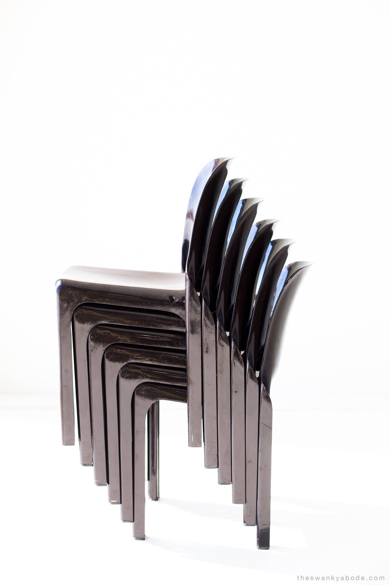 Mid-Century Modern Vico Magistretti Stacking Chairs for Artemide 