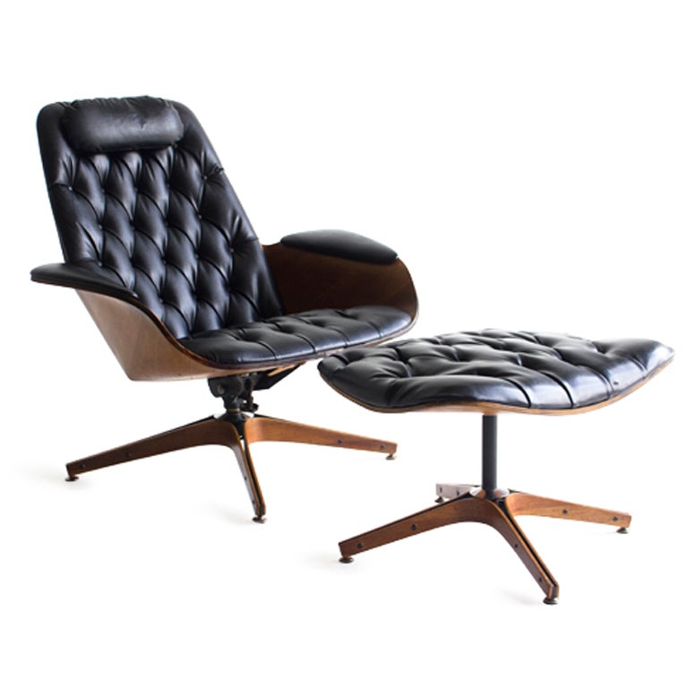 George Mulhauser Lounge Chair and Ottoman for Plycraft