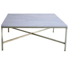 Paul McCobb Brass and Marble Coffee Table for Calvin Co.