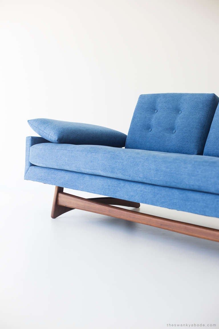 American Adrian Pearsall Sofa for Craft Associates in Denim