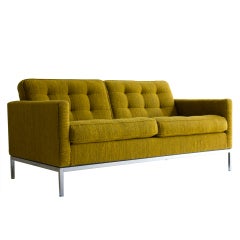Florence Knoll Two Seat Sofa in Original Cato Fabric for Knoll International