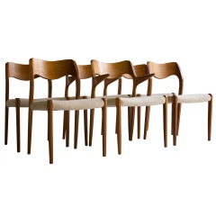 Niels Moller Teak Dining Chairs for J.L Moller Models 71 and 55