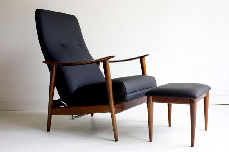 Mid-Century Modern Danish Lounge Chair and Ottoman for Westnofa