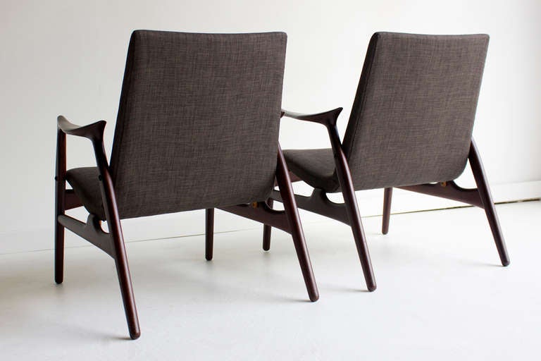 Teak Arne Hovmand Olsen Lounge Chairs for Mogens Kold