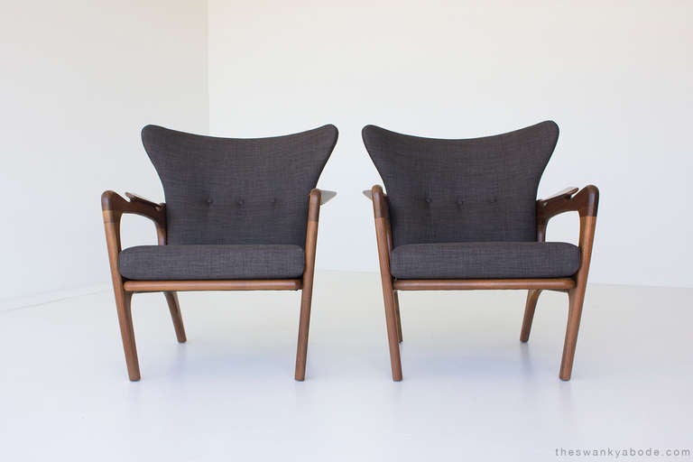 Mid-Century Modern Adrian Pearsall Low Wing Chairs for Craft Associates Incorporation