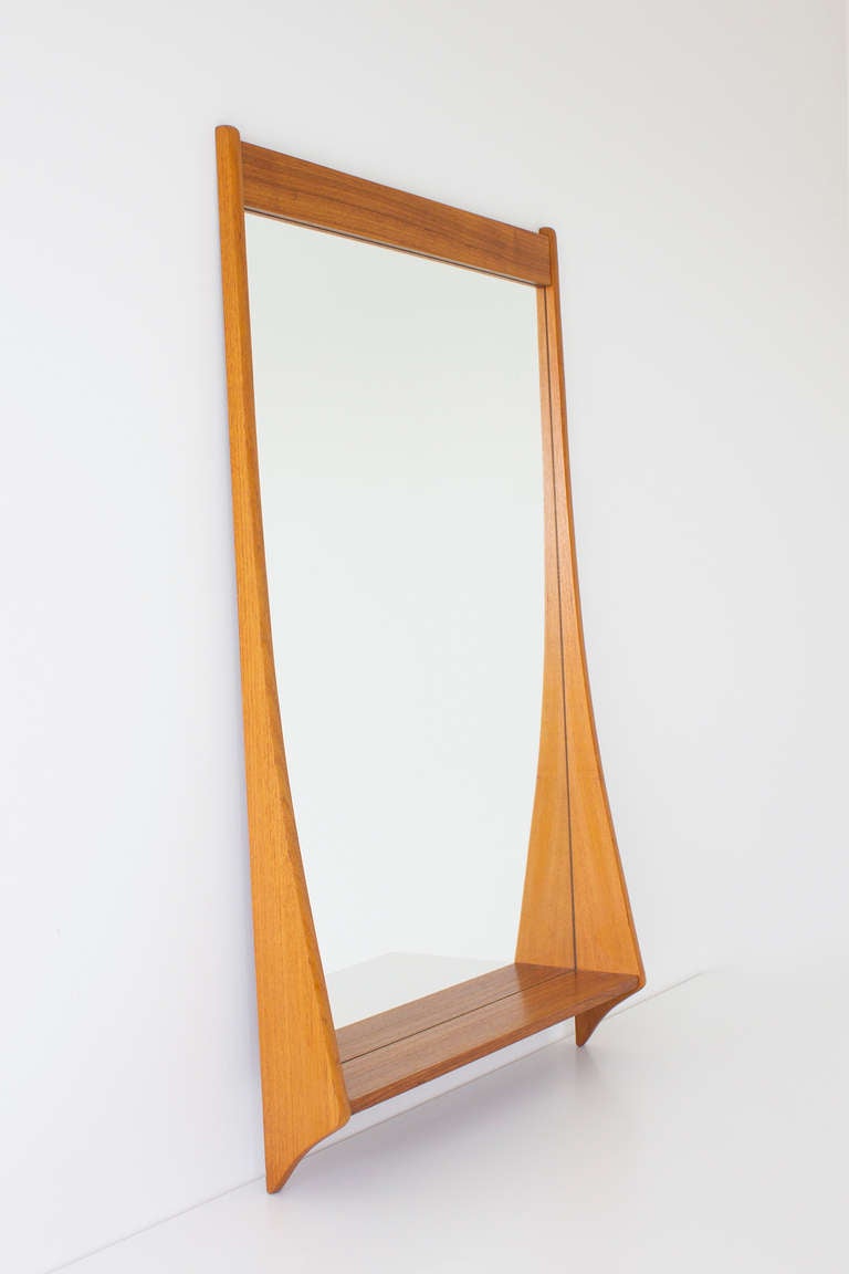 Mid-Century Modern Miroir en teck Pedersen & Hansen en vente
