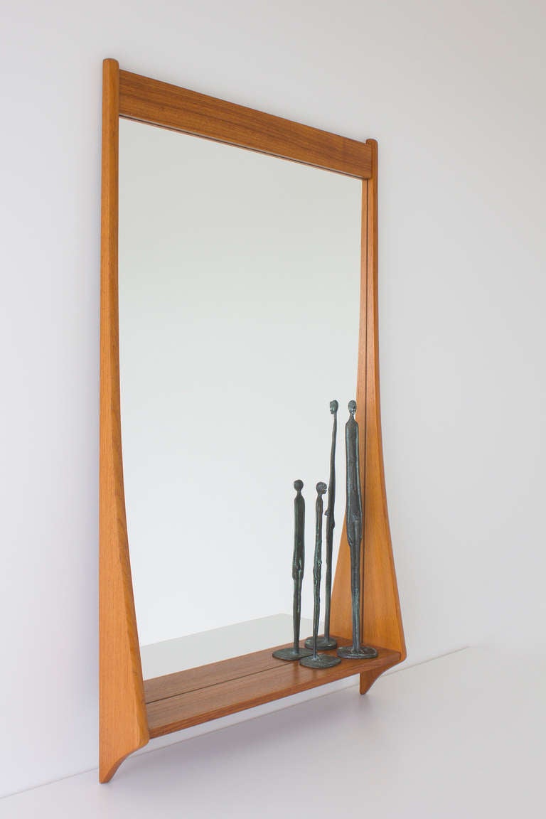 Mid-20th Century Pedersen & Hansen Teak Mirror For Sale