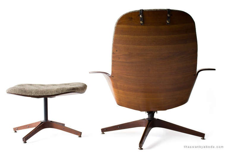 Mid-Century Modern George Mulhauser Lounge Chair and Ottoman for Plycraft