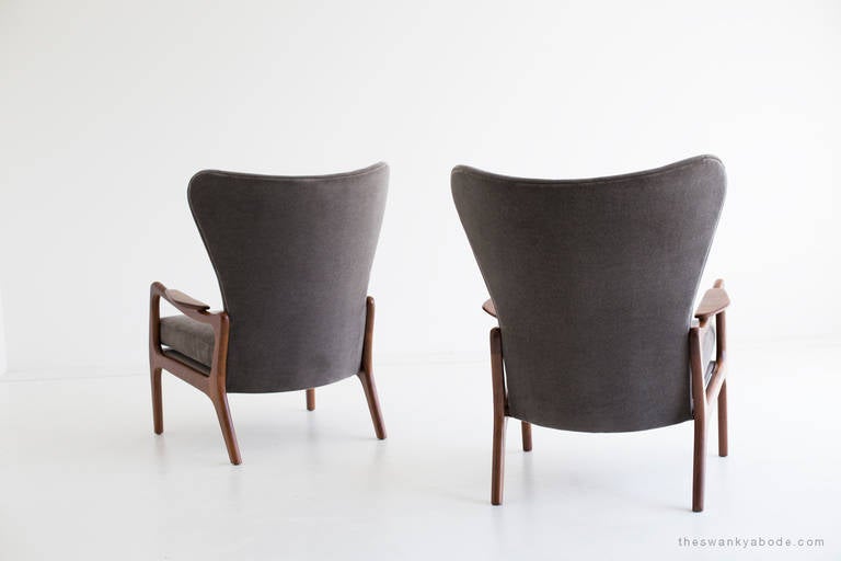 Mid-Century Modern Adrian Pearsall Wing Armchairs for Craft Associates