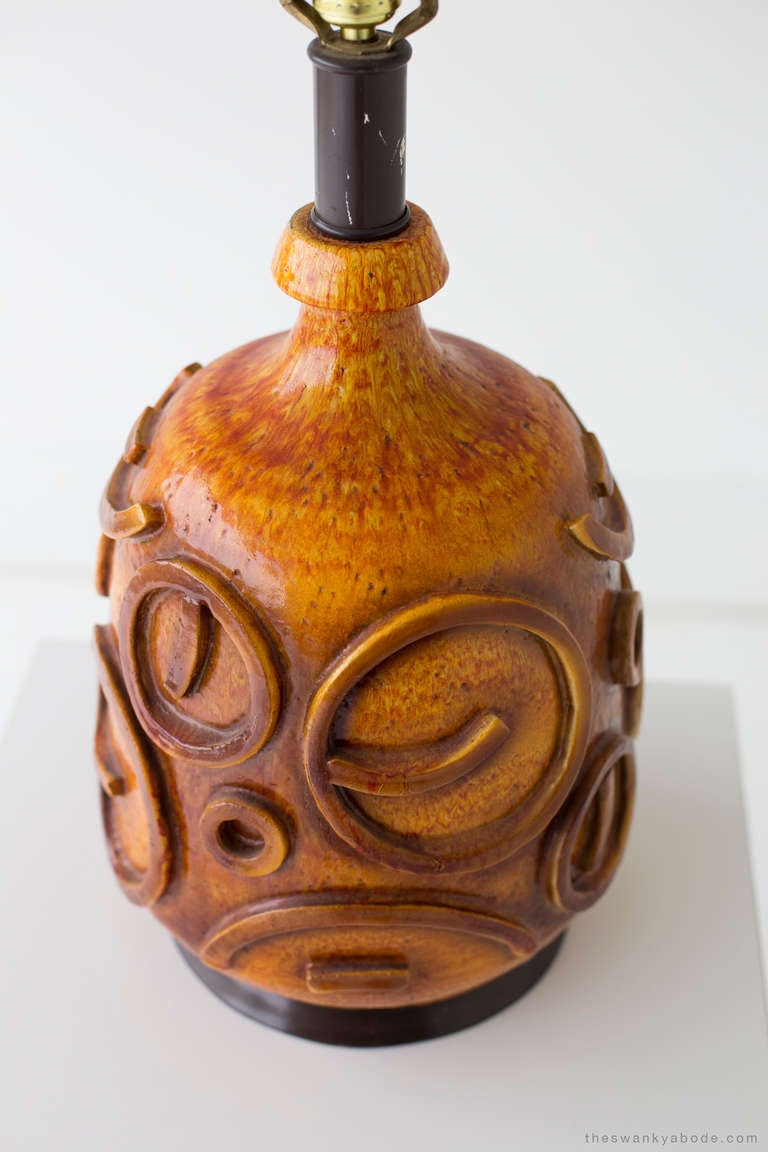 Mid-Century Modern Lampe en poterie du milieu du siècle en vente