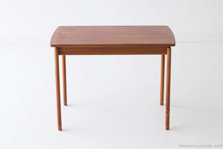 Designer: Ole Wanscher.
Manufacturer: Unknown.
Period/Model: Mid-Century Modern.
Specs: Teak, brass.

Condition:

This Ole Wanscher side table is in very good vintage condition. The finish has imperfections with age (completely original) as