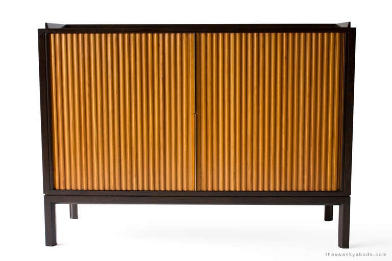 Designer: Edward Wormley.
Manufacturer: Dunbar.
Period and model: Mid-Century Modern.
Specs: Solid wood.

Condition: This Edward Wormley chest for Dunbar is in beautiful vintage condition, but does have imperfections (pictured). It retains all