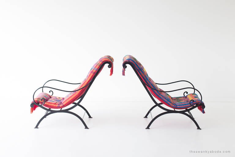 Mid-Century Modern Mid-Century Wrought Iron Lounge Chairs