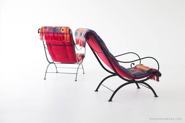 Mid-Century Wrought Iron Lounge Chairs 2
