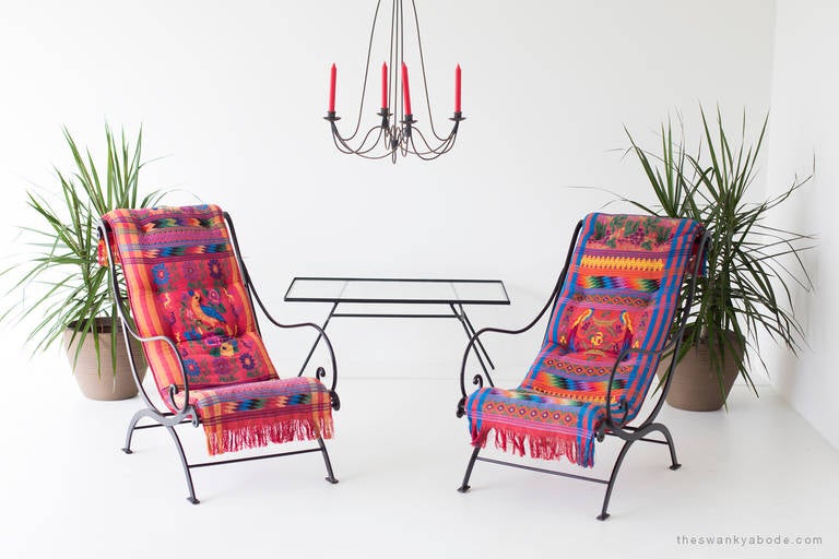 Mid-Century Wrought Iron Lounge Chairs 4