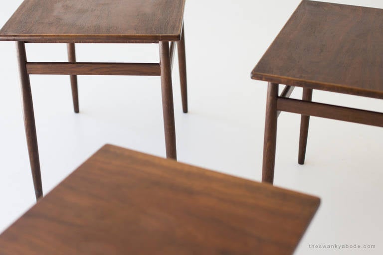 Designer: Tove & Edvard Kindt-Larsen

Manufacturer: Seffle Mobelfabrik
Period/Model: Mid-Century Modern
Specs: Rosewood

Condition: These Tove & Edvard Kindt-Larsen nesting tables for Seffle Mobelfabrik are in good vintage condition. The