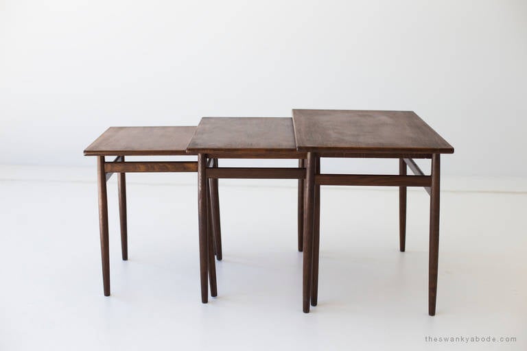 Mid-Century Modern Rosewood Nesting Tables by Tove & Edvard Kindt-Larsen for Seffle Mobelfabrik For Sale