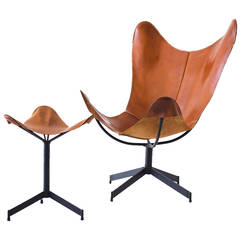 Leather Sling Chair and Ottoman for LeatherCrafter