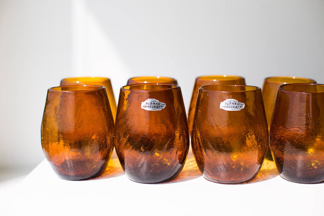 vintage blenko drinking glasses