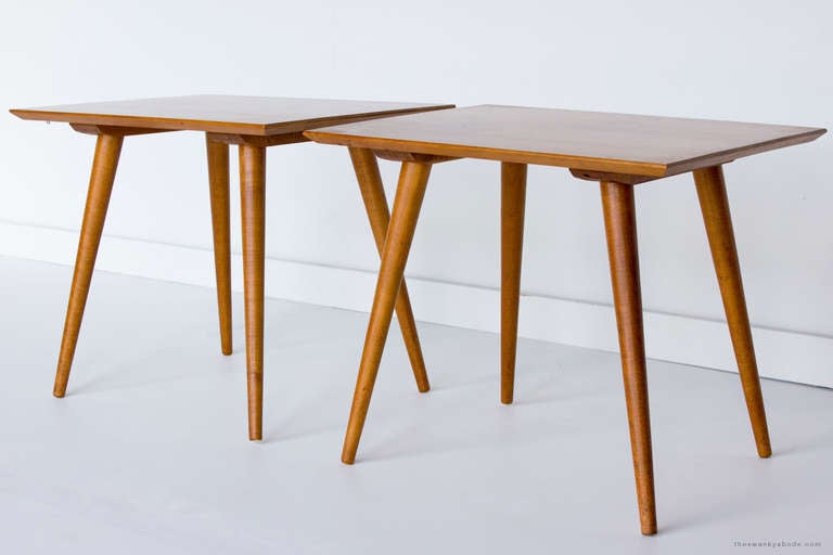 designer: Paul McCobb

Manufacturer: Winchendon
Period/Model: Mid Century Modern, Planner Group Series
Specs: Maple

condition

These single owner Paul McCobb end tables for Wichendon (planner group series) are in good vintage condition with