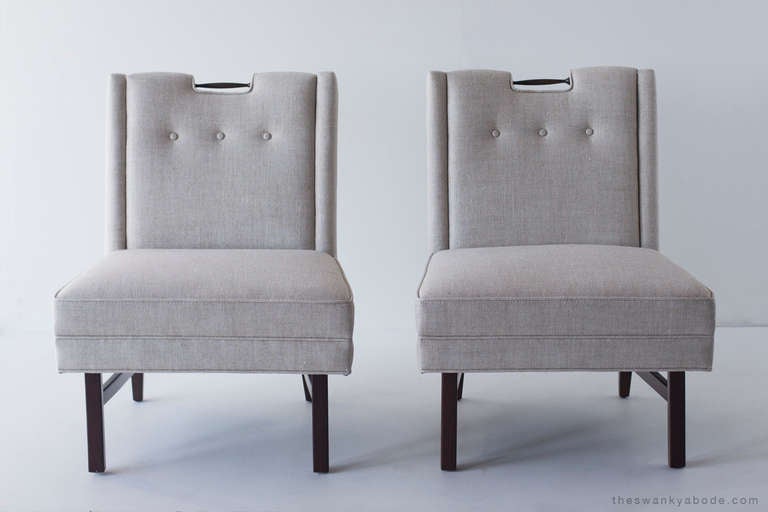 Wood Harvey Probber Slipper Chairs