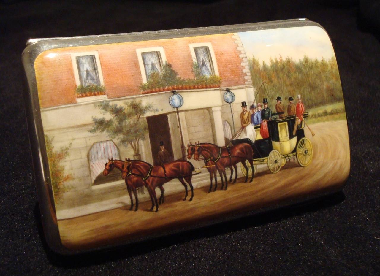 Superb Quality 19th Century Silver and Enamel Cigar Case 3