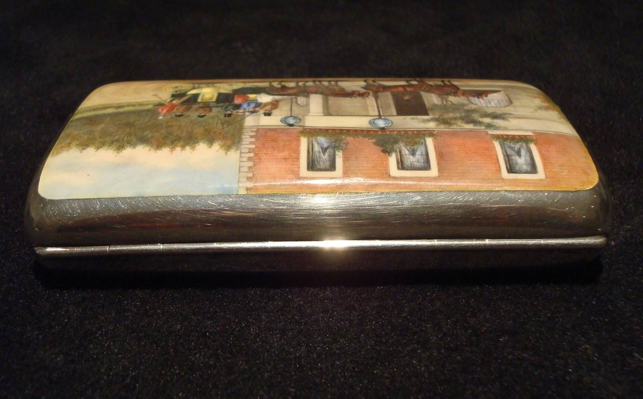Superb Quality 19th Century Silver and Enamel Cigar Case 4