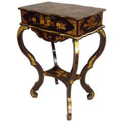 A Very Decorative 19th Century Chinoiserie Ladies Sewing/Vanity Table