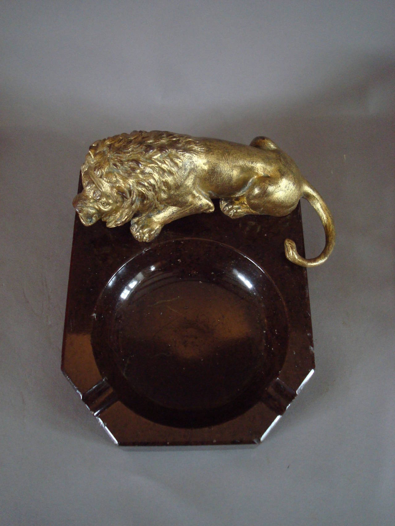 Early 20th Century Lion and Marble Ashtray 2