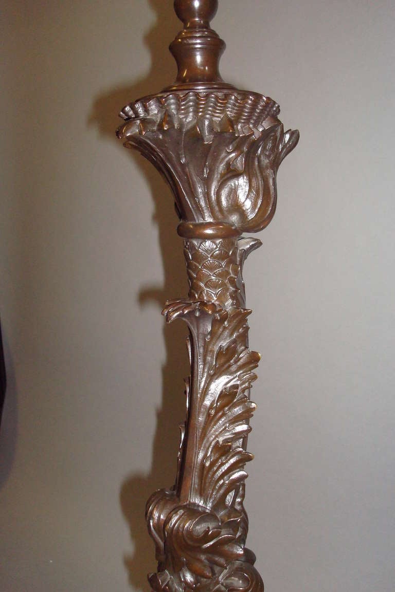 Regency C20th Impressive Large Bronze 'Dolphin' Table Lamp