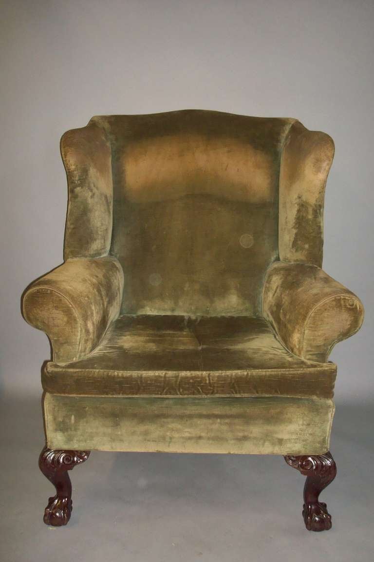 English 19th Century Wing Chair of Large Proportions