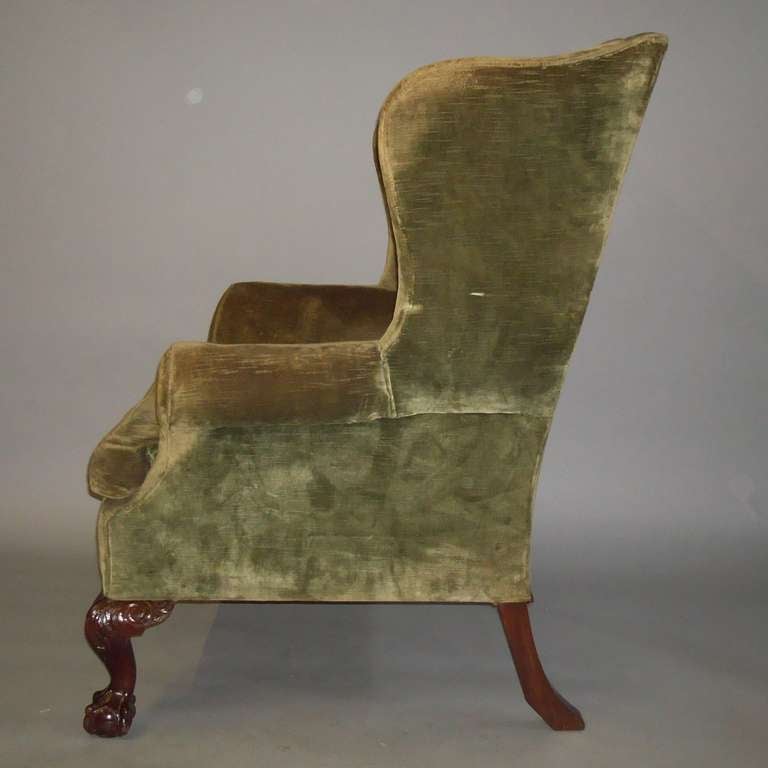 George II 19th Century Wing Chair of Large Proportions
