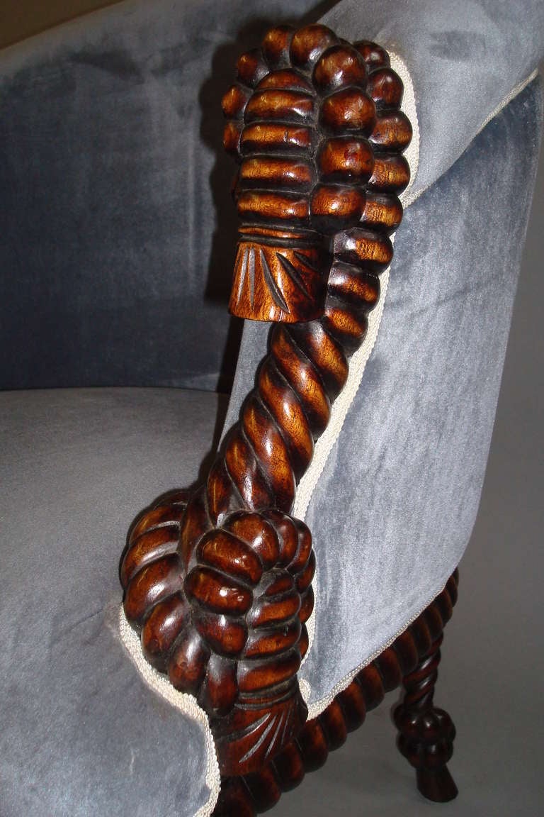 A Very Decorative Mahogany 'Rope Twist' Armchair at 1stDibs