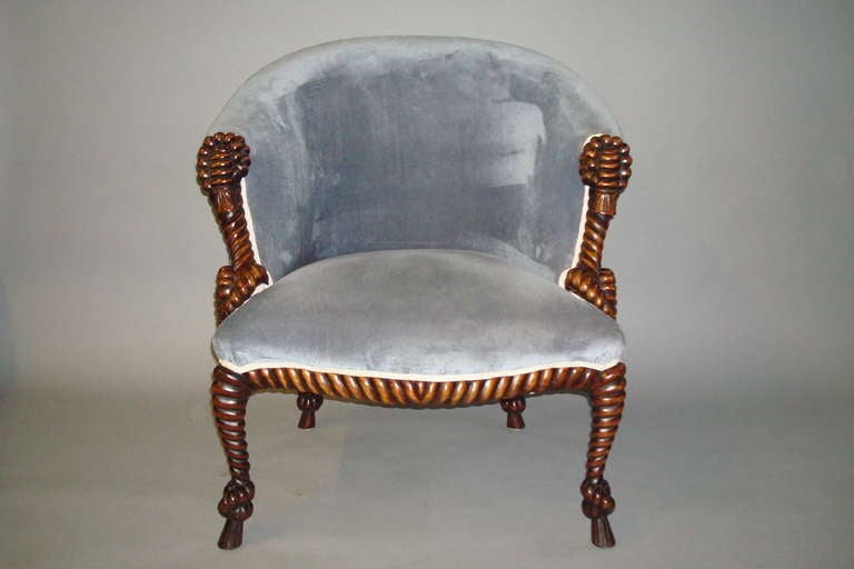 A Very Decorative Mahogany 'Rope Twist' Armchair at 1stDibs